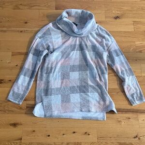Tribal Gray and Pink Plaid Tunic